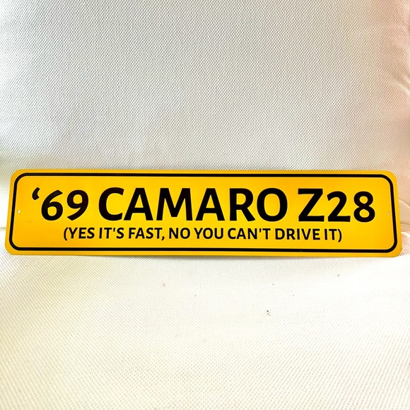 1969 Camero UK Style License Decal Plate - Picture 3 of 3